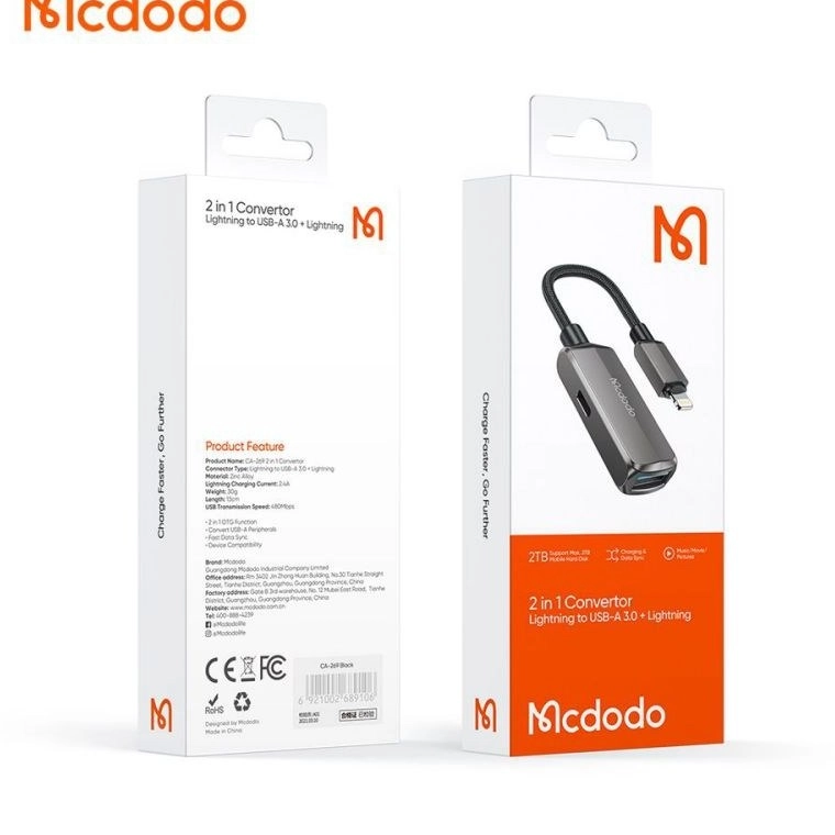 تبدیل Mcdodo CA-2690  آیفونی به آیفونی  و USB3.0