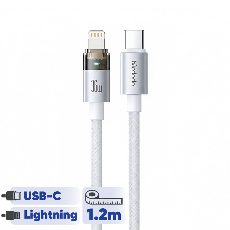کابل تبدیل USB-C به لایتنینگ مک دودو مدل CA-694 طول 1.2 متر