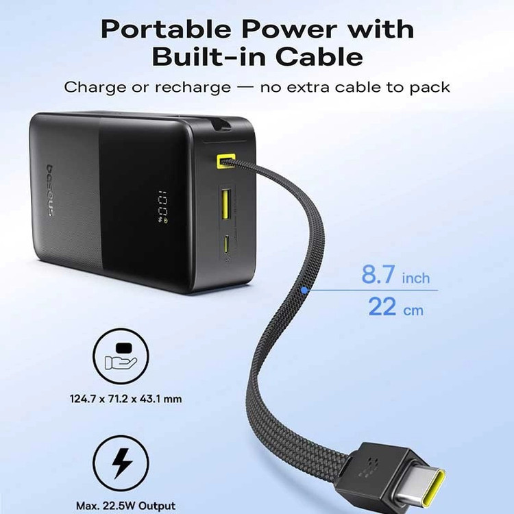 پاوربانک 22 وات بیسوس مدل EnerFill FC51 Bipow 2 Pro ظرفیت 30000 میلیآمپرساعت