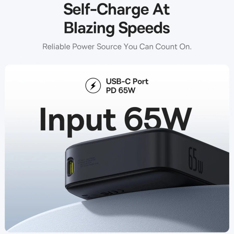 پاوربانک بیسوس مدل Free2Pull 65W ظرفیت 20000 میلی آمپر ساعت به همراه کابل USB-C