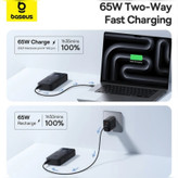 پاوربانک بیسوس مدل Free2Pull 65W ظرفیت 20000 میلی آمپر ساعت به همراه کابل USB-C