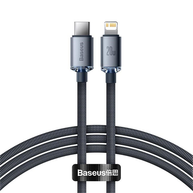 کابل تبدیل USB-C به لایتنینگ بیسوس مدل Crystal Shine طول 1.2 متر
