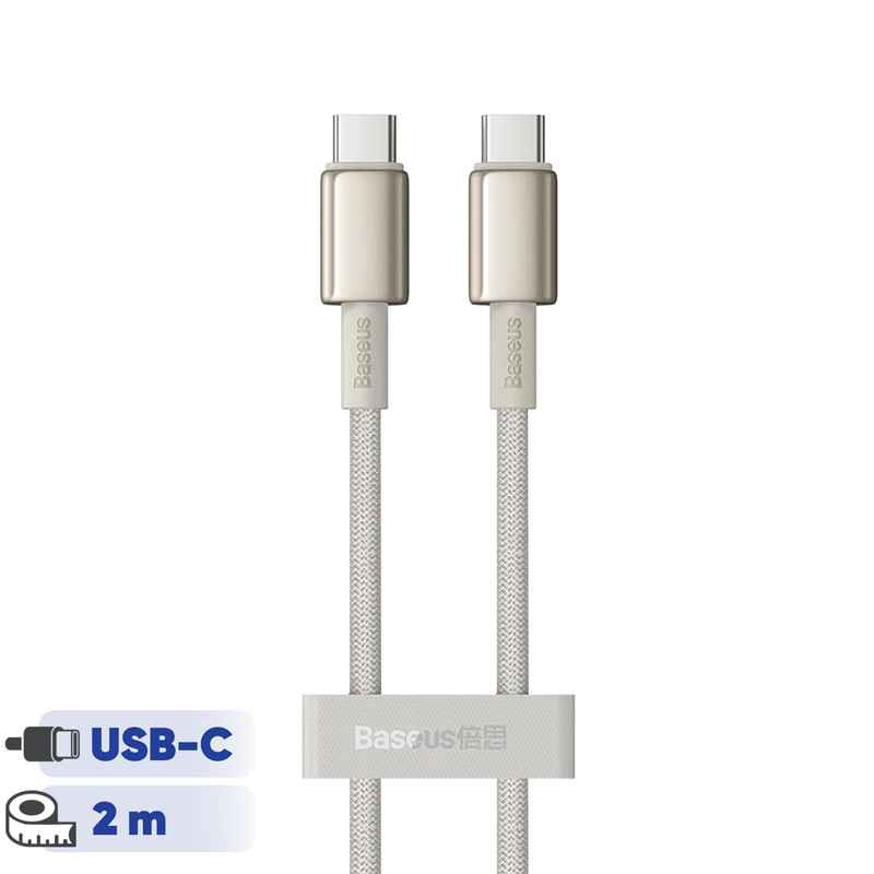 کابل تبدیل USB-C بیسوس مدل Tungsten Gold (100W) طول 2 متر