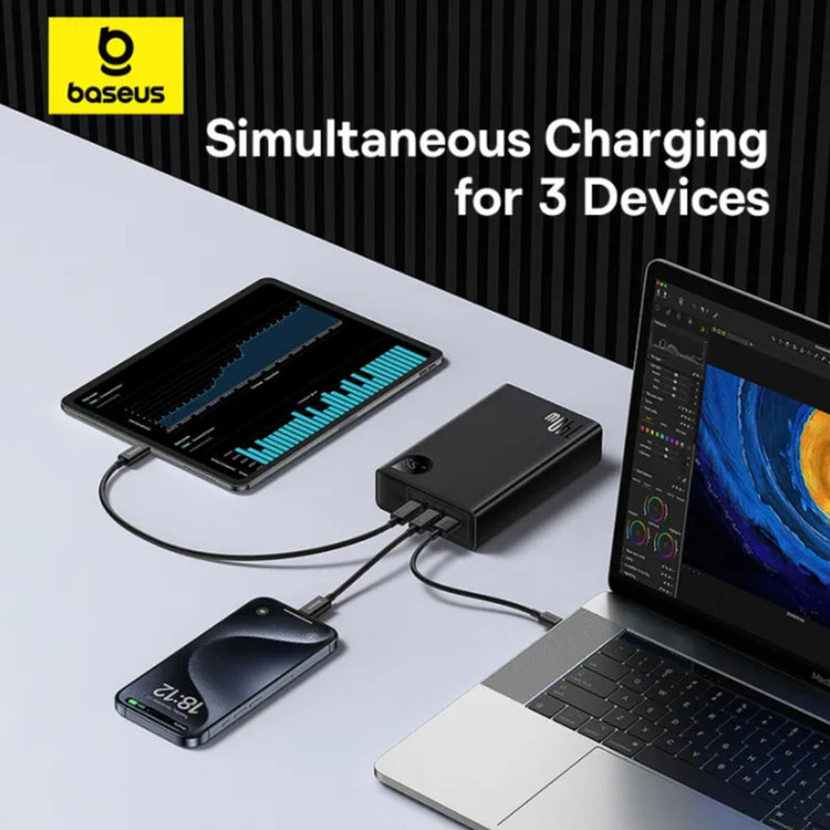 پاوربانک بیسوس مدل Adaman 140W ظرفیت 24000 میلی آمپر ساعت