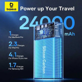 پاوربانک بیسوس مدل Adaman 140W ظرفیت 24000 میلی آمپر ساعت