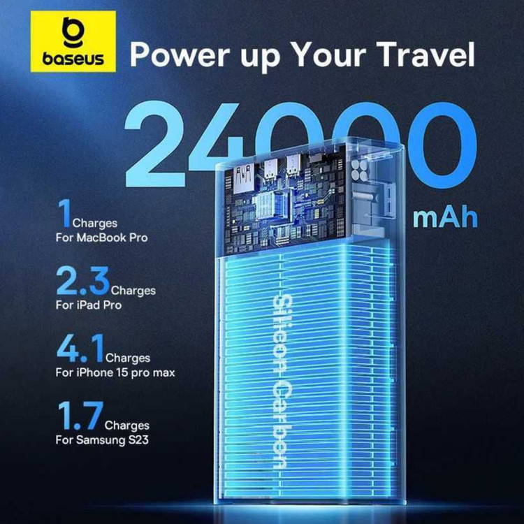 پاوربانک بیسوس مدل Adaman 140W ظرفیت 24000 میلی آمپر ساعت