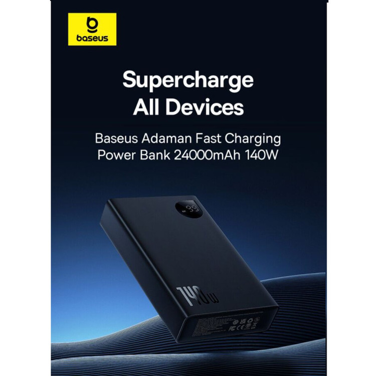 پاوربانک بیسوس مدل Adaman 140W ظرفیت 24000 میلی آمپر ساعت