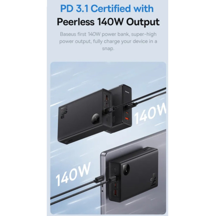 پاوربانک بیسوس مدل Adaman 140W ظرفیت 24000 میلی آمپر ساعت