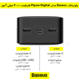 پاوربانک بیسوس مدل Bipow Digital ظرفیت 30000 میلی آمپر ساعت