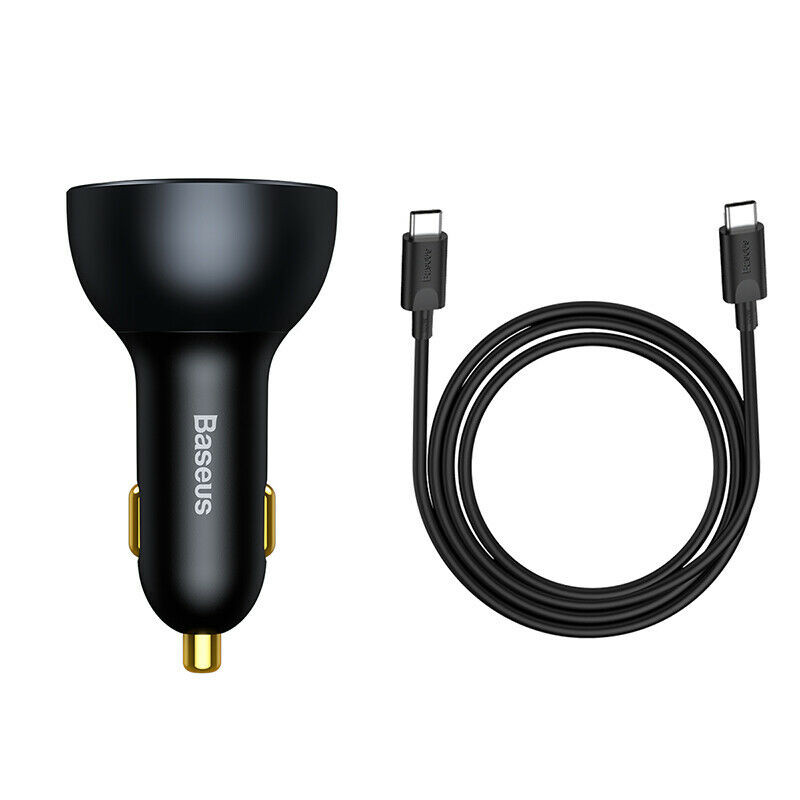 شارژر فندکی 160 وات باسئوس مدل TZCCZM-0G به همراه کابل USB-C