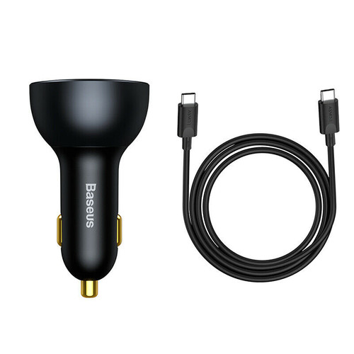 شارژر فندکی 160 وات باسئوس مدل TZCCZM-0G به همراه کابل USB-C