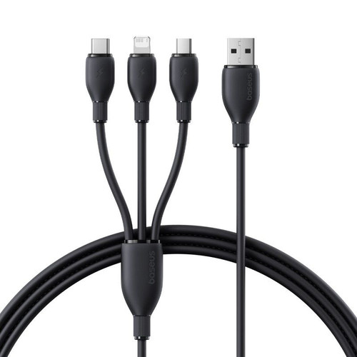 کابل تبدیل USB به لایتنینگ/USB-C/micro-USB بیسوس مدل Ultra-Fast 3.5A طول 1.3 متر