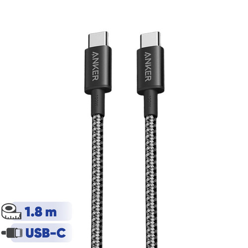 کابل تبدیل USB-C به USB-C انکر مدل Nylon A8753 طول 1.8 متر