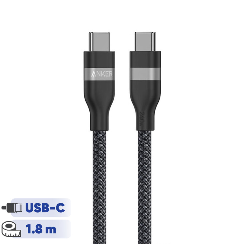کابل تبدیل USB-C به USB-C انکر مدل A82E2 طول 1.8 متر با توان 240 وات