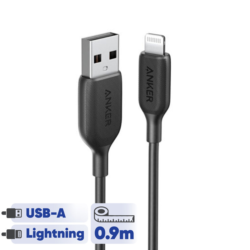 کابل تبدیل USB به لایتنینگ انکر مدل Anker PowerLine A8812 طول 0.9 متر