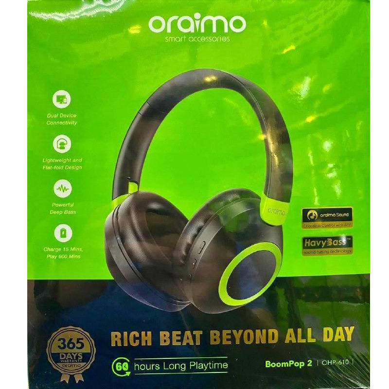 هدست بلوتوثی اُرایمو مدل MAH BATTERY BOOM POP 2 STEREOO