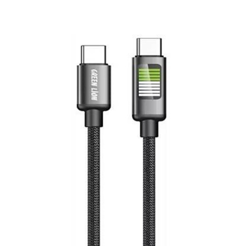 کابل  USB-C گرین لاین مدل LED Braided GNLEDTC2TCBK طول 1 متر