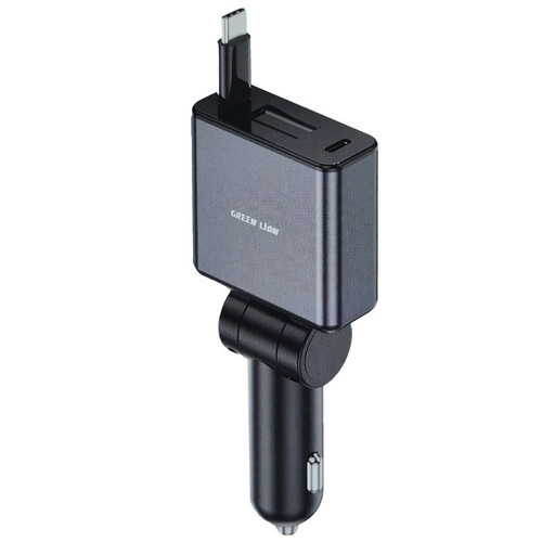 شارژر فندکی 45 وات گرین لاین مدل Retractable GL-CC22 به همراه کابل USB-C