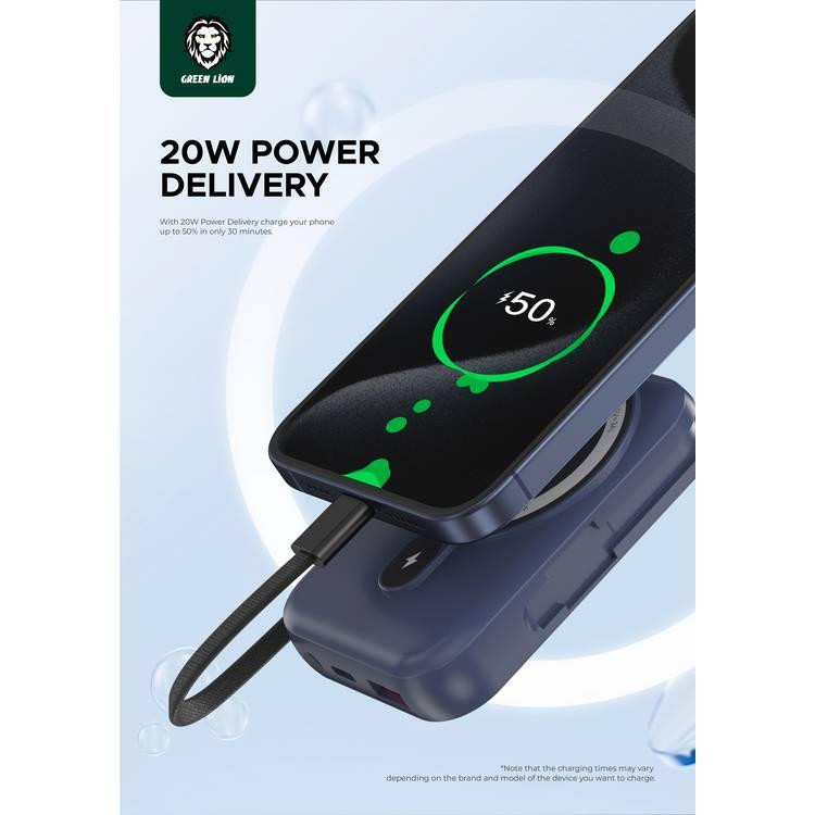 پاوربانک 22.5 وات گرین لاین مدل Monaco MagSafe ظرفیت 20000 میلی آمپر ساعت